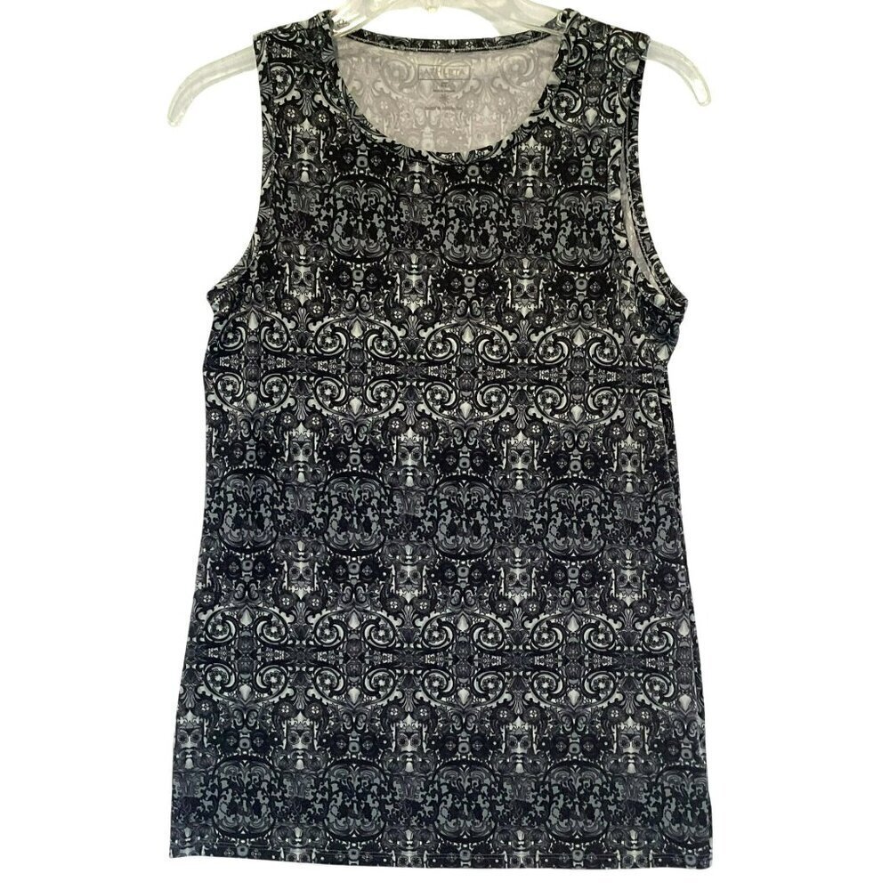 Athleta Activewear Tank Style 819703 Gray and Black Exercise Somen's Small Tall